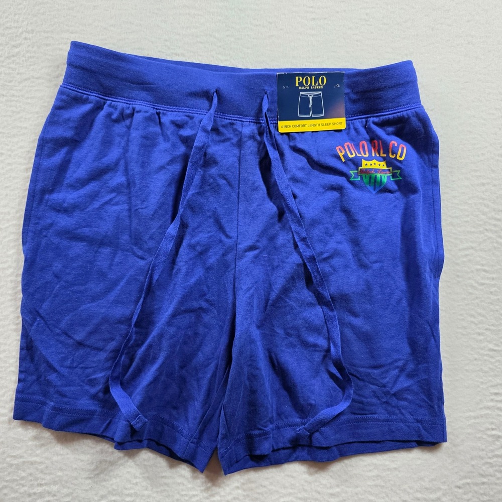 Polo Ralph Lauren Mens Blue 6 Inch Comfort Length Sleep Shorts Logo Graphic M
